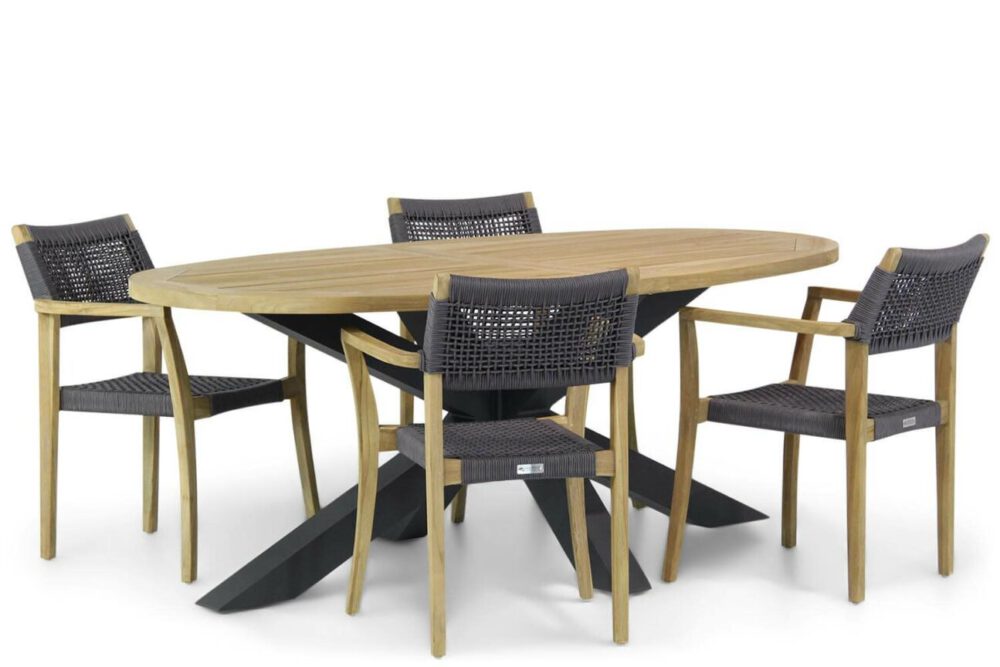 mooie tuinsets met houten ovale tafel voor 4 personen 4 persoons tuinset